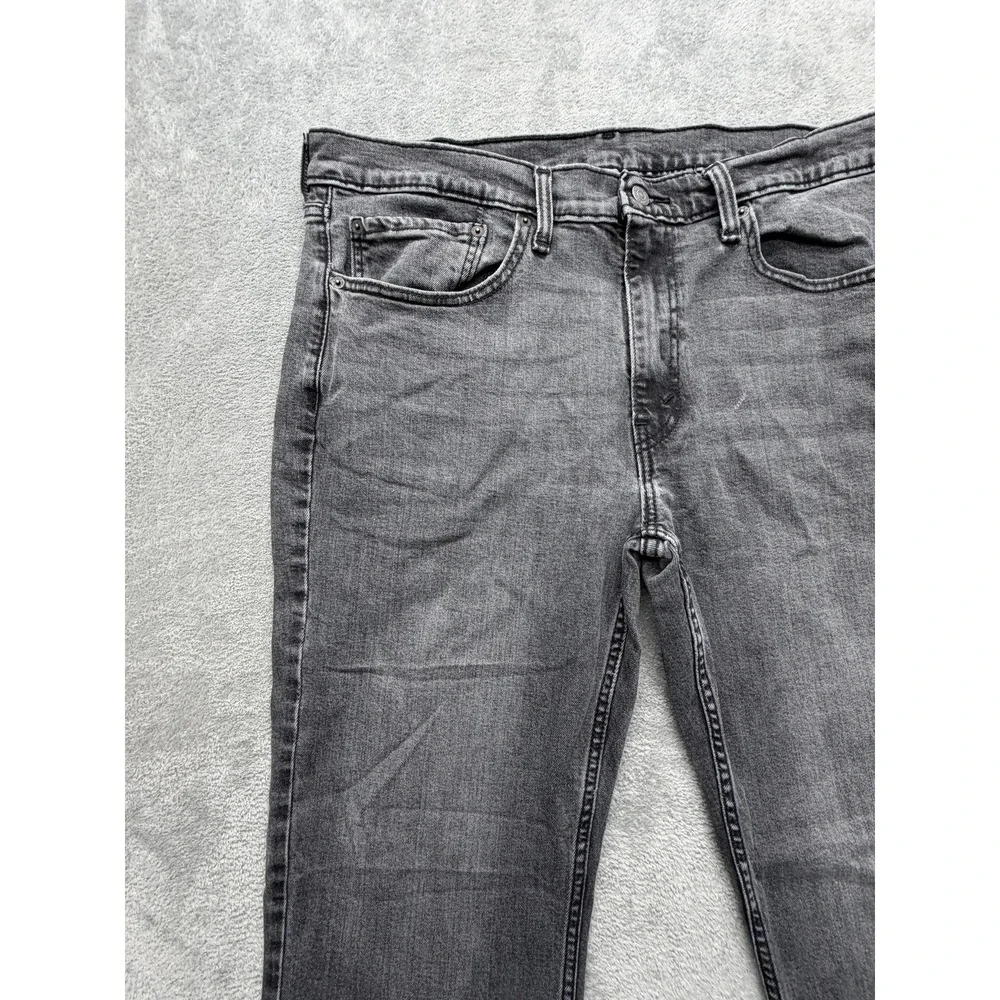 Levis 514 Jeans Mens Measured 37x29 Gray Charcoal Wash‎ Straight Regular Fit